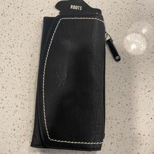Roots Black Leather Wallet